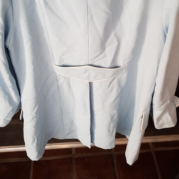 vintage baby blue raincoat trench coat - Picture 3 of 7